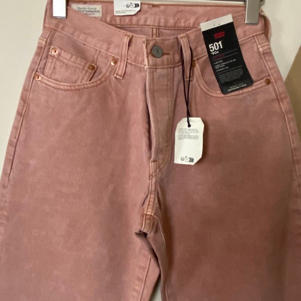 LEVI'S 501 '90s Women's Pink Jeans (Size: 24x32) NWT - Picture 7 of 11